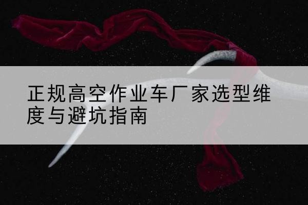 阳城高空作业车厂家-正规选型维度与避坑指南