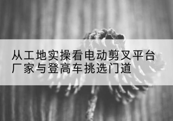 阳城电动剪叉升降平台厂家-从工地实操看电动剪叉平台厂家与登高车挑选门道